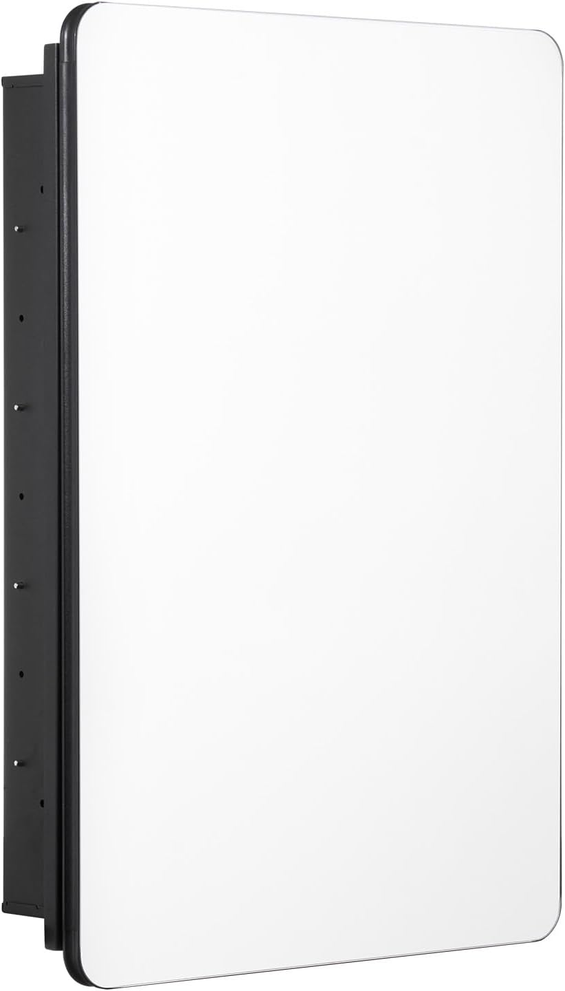 VEVOR Medicine Cabinet, 20 x 30 inch, Medicine Cabinet for Bathroom with Mirror, Aluminum Frame Bathroom Wall Cabinet, 4-Layer Adjustable Shelves, Recessed & Wall-Mounted Installation