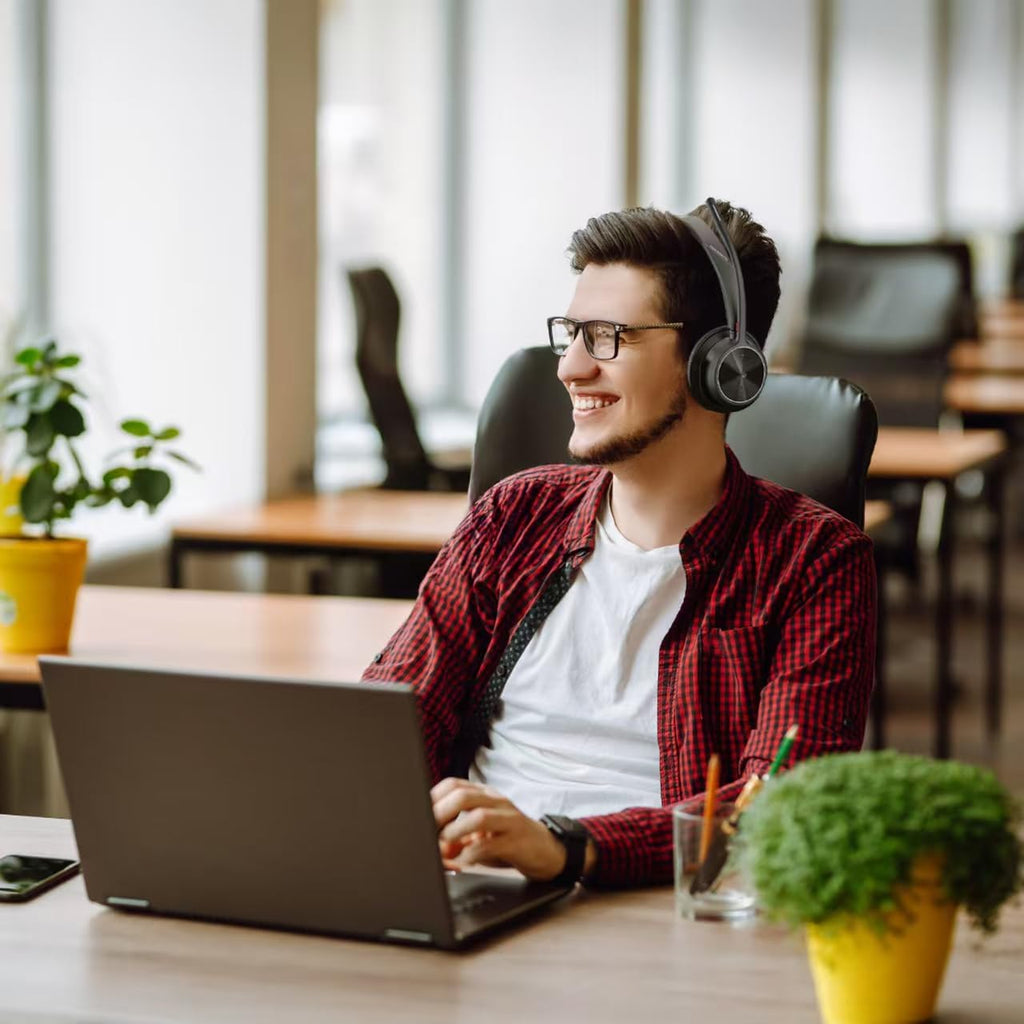 Poly Voyager 4310 UC Wireless Headset & Charge Stand - Single-Ear Headset, Connects PC/Mac/Mobile Phone via Bluetooth with USB-C to A Adapter & USB C Dongle & USB A-C Cable & Storage Bag