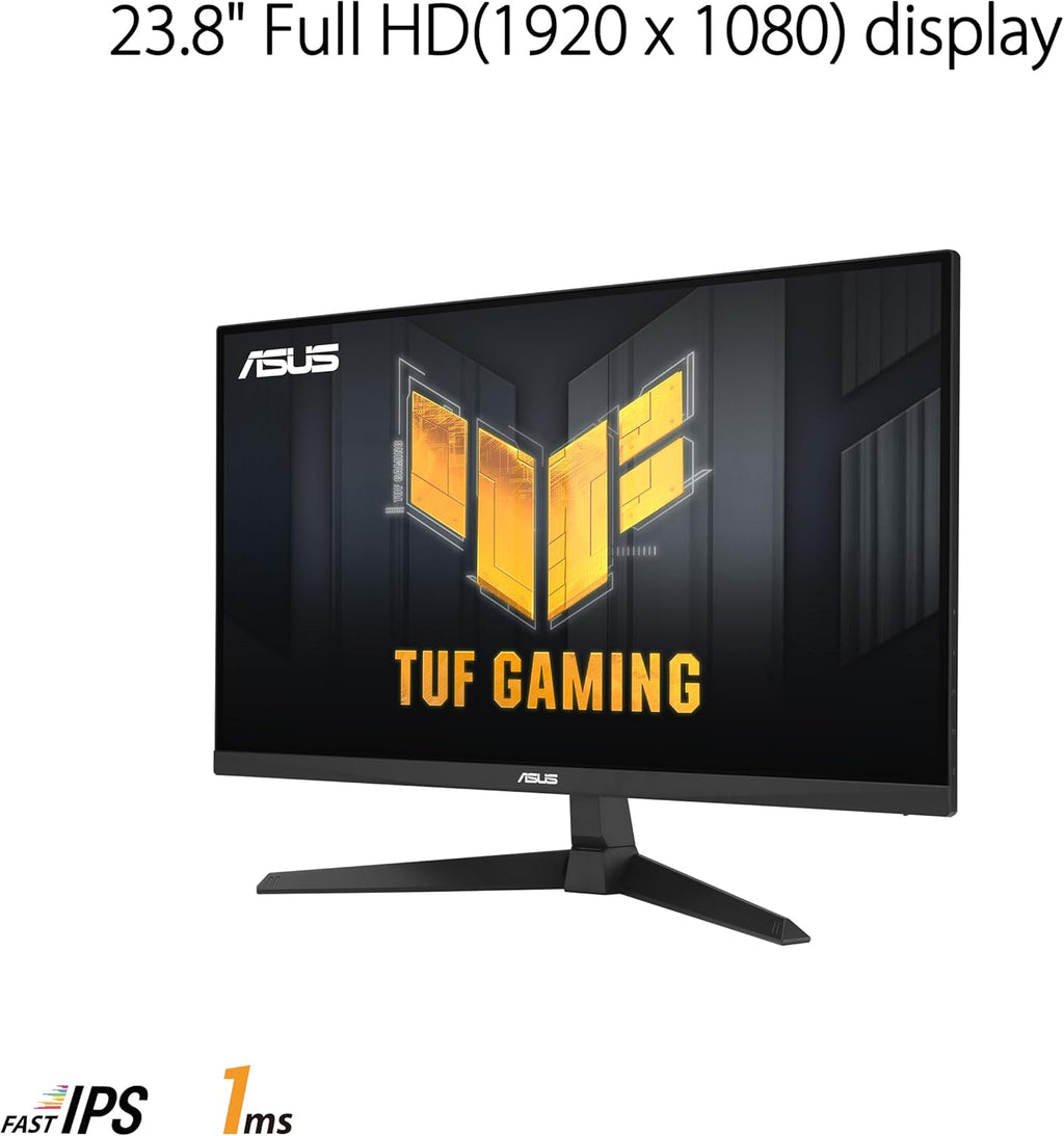 ASUS TUF Gaming 24” (23.8 inch viewable) 1080P Monitor (VG249Q3A) - Full HD, 180Hz, 1ms, Fast IPS, Extreme Low Motion Blur, FreeSync Premium, Speakers, DisplayPort, HDMI, Variable Overdrive, 99% sRGB