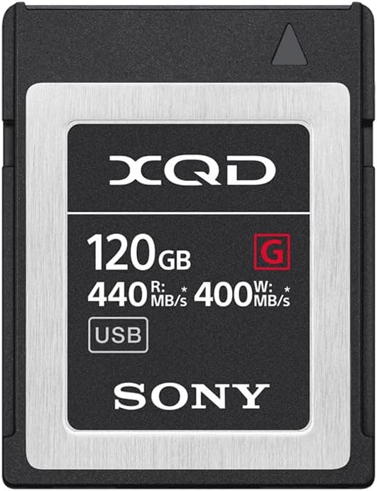 Sony 120GB (128GB pre Format) 5X Tough XQD Flash Memory Card - High Speed G Series (Read 440MB/s and Write 400MB/s) - QDG120F