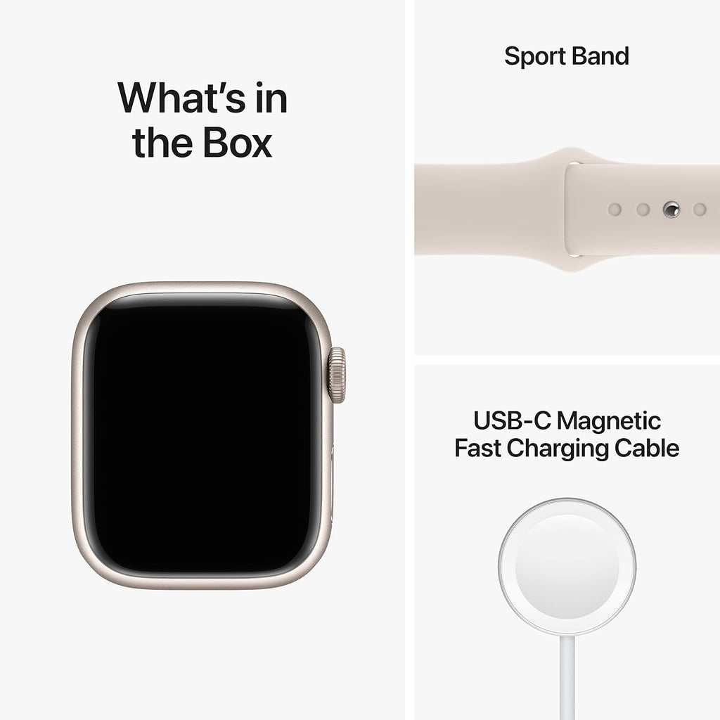 Apple Watch Series 8 GPS + Cellular, 41mm - Starlight Aluminum Case with Starlight Sport Band, S/M (Renewed)