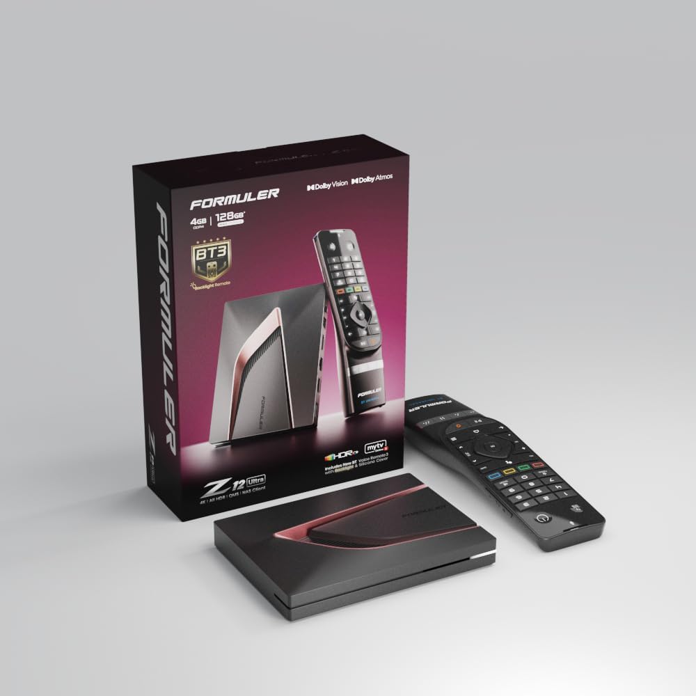 Formuler Z12 Ultra - 4K Streaming Media Player, Android 12, Dolby Vision, Dolby Atmos, HDR10+, Gigabit LAN, WiFi 6E, 4GB RAM, 128GB ROM, Bluetooth Backlight Voice Remote