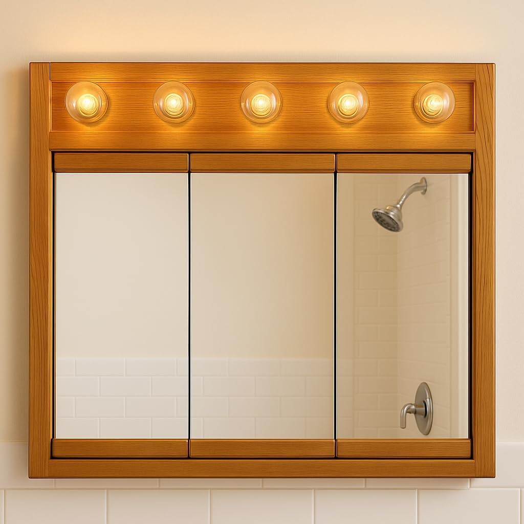 36 Inch Richland Bathroom Medicine Cabinet, Wall Mounted, Mirror, Oak – Design House, 530618-NOK