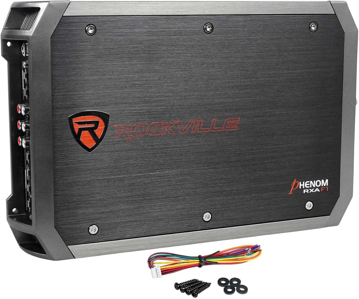 Rockville RV68.2C Bundle: (4) 6x8 / 5x7 Component Car Speakers 1800W Peak/340W RMS, RXA-F1 4-Channel Amplifier, RWK42 4 Gauge Amp Wiring Kit with RCA Cables, for Car Audio Systems, 6-Items