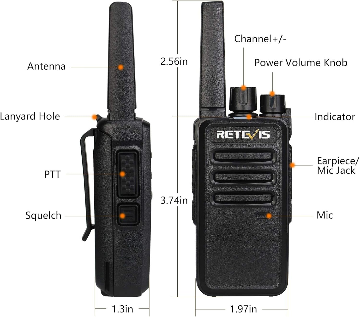 Retevis RT68 Walkie Talkies with Earpiece,2 Way Radios Long Range,Heavy Duty Walkie Talkies for Adults,Rechargeable with USB Charger Base, for Restaurant School Manufacturing Healthcare(20 Pack)