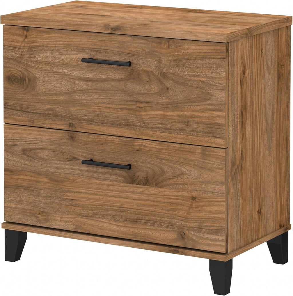 Bush Home 2 Drawer Lateral File Cabinet, Letter and Legal-Size Document Storage for Home or Professional Office, Somerset Collection, Fresh Walnut