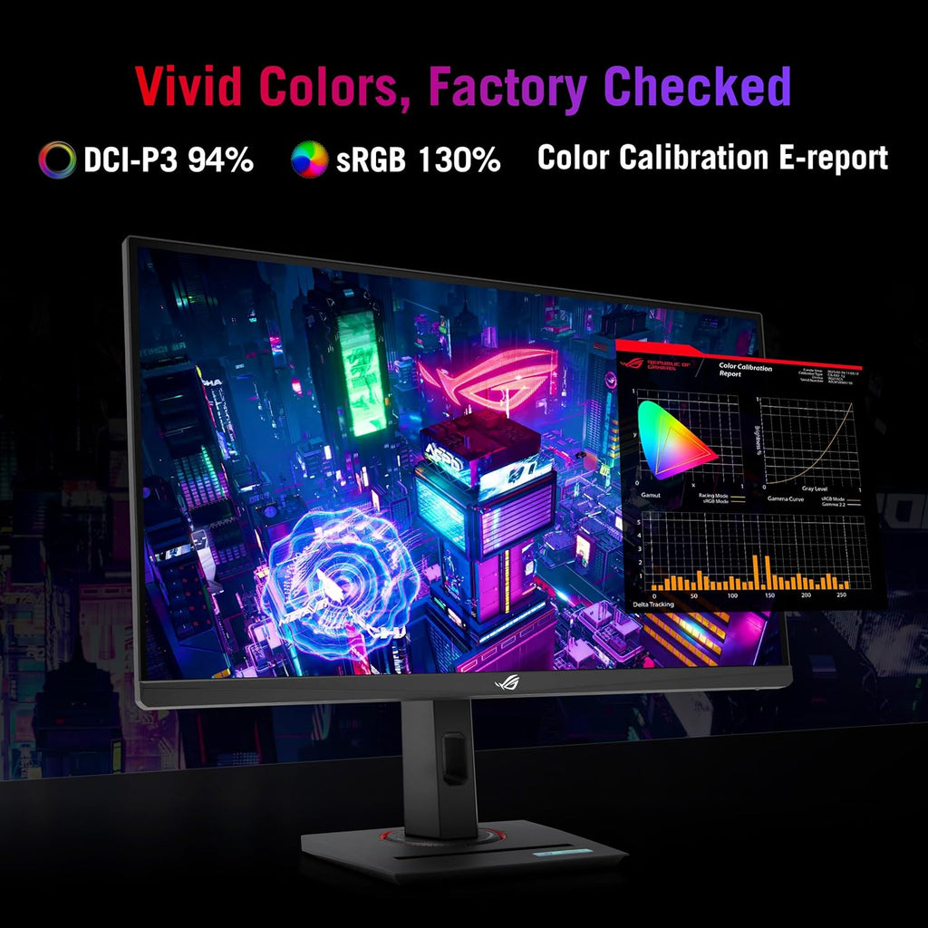 ASUS ROG Strix 27” 1440P USB-C HDR Gaming Monitor (XG27ACMS) – QHD (2560 x 1440), 320Hz, 0.3ms, Fast IPS, Extreme Low Motion Blur Sync, G-SYNC Compatible, DisplayWidget, Tripod Socket, 3 yr Warranty