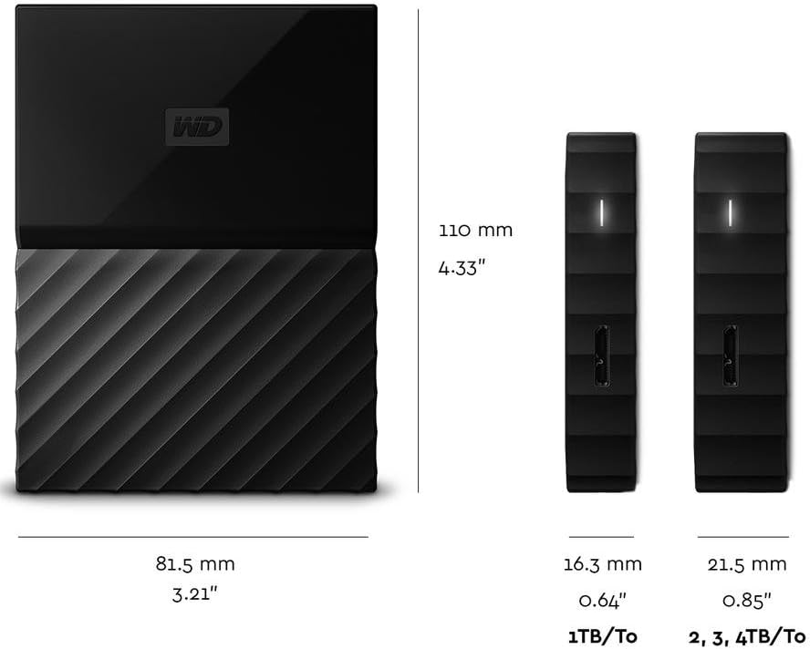 WD 2TB Black My Passport Portable External Hard Drive - USB 3.0 - WDBYFT0020BBK-WESN