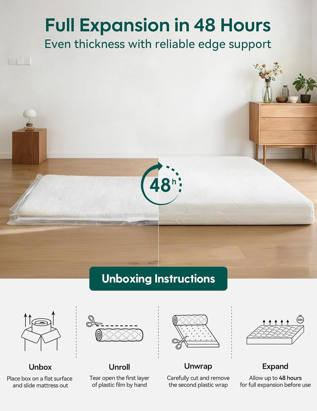 Babelio Breathable Crib Mattress, Dual-Sided, Memory Foam, Waterproof, Removable and Machine-Washable Cover, for Toddler and Baby 52" x 27.5"