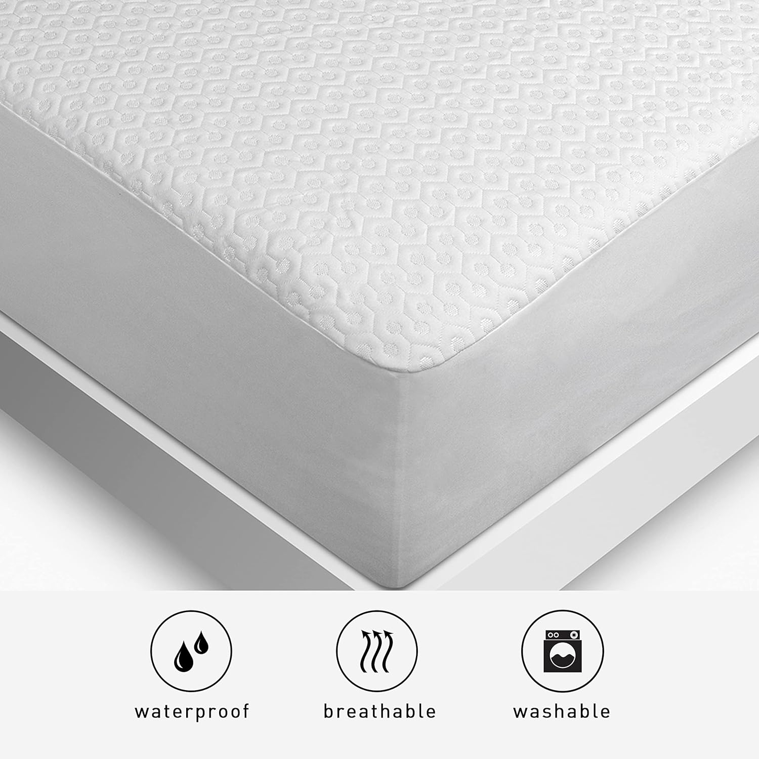 Bedgear Dri-Tec Waterproof Mattress Protector– Cooling Moisture-Wicking Mattress Cover | Breathable Noiseless Mattress Pad with Deep Pocket Fit up to 18" | Adjustable Base & Machine Washable - King