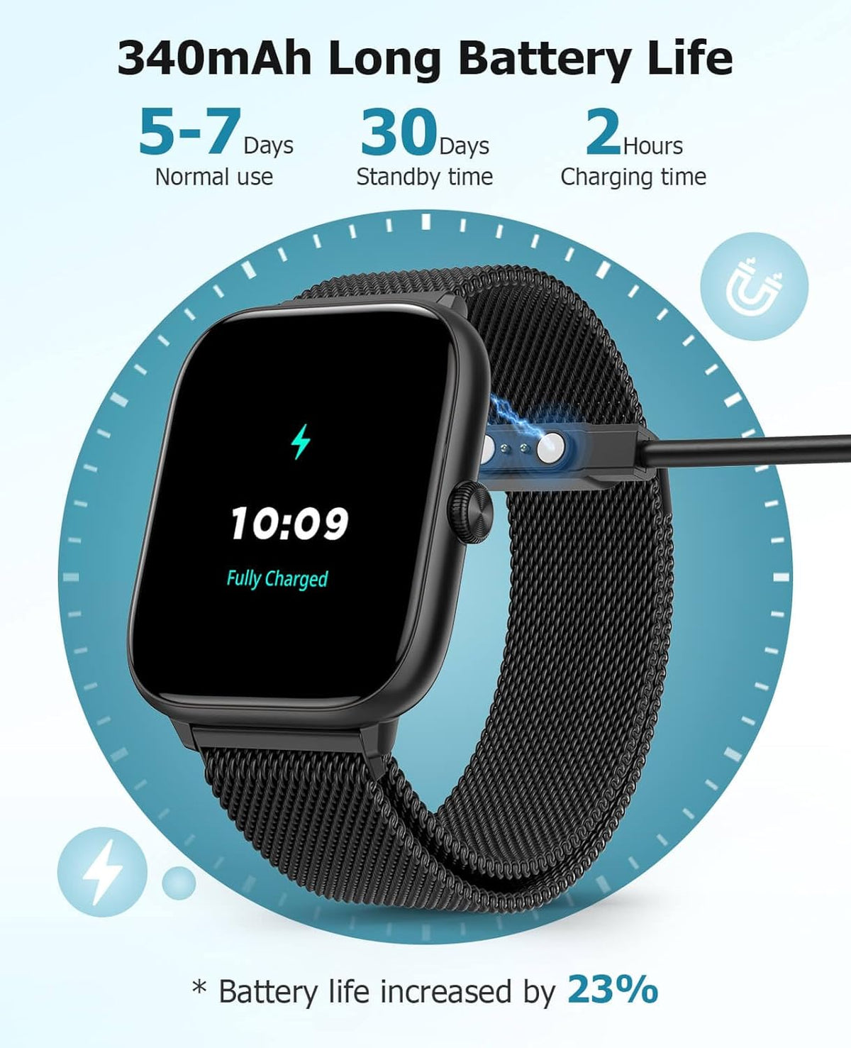 Smart Watch for Men with Blood Pressure Monitor, 2.06" AMOLED Always-On Display, IP68 Waterproof Fitness Tracker, 118 Sports Modes, Heart Rate/SpO2/Sleep Monitor, Tech Gift, Android iPhone Compatible
