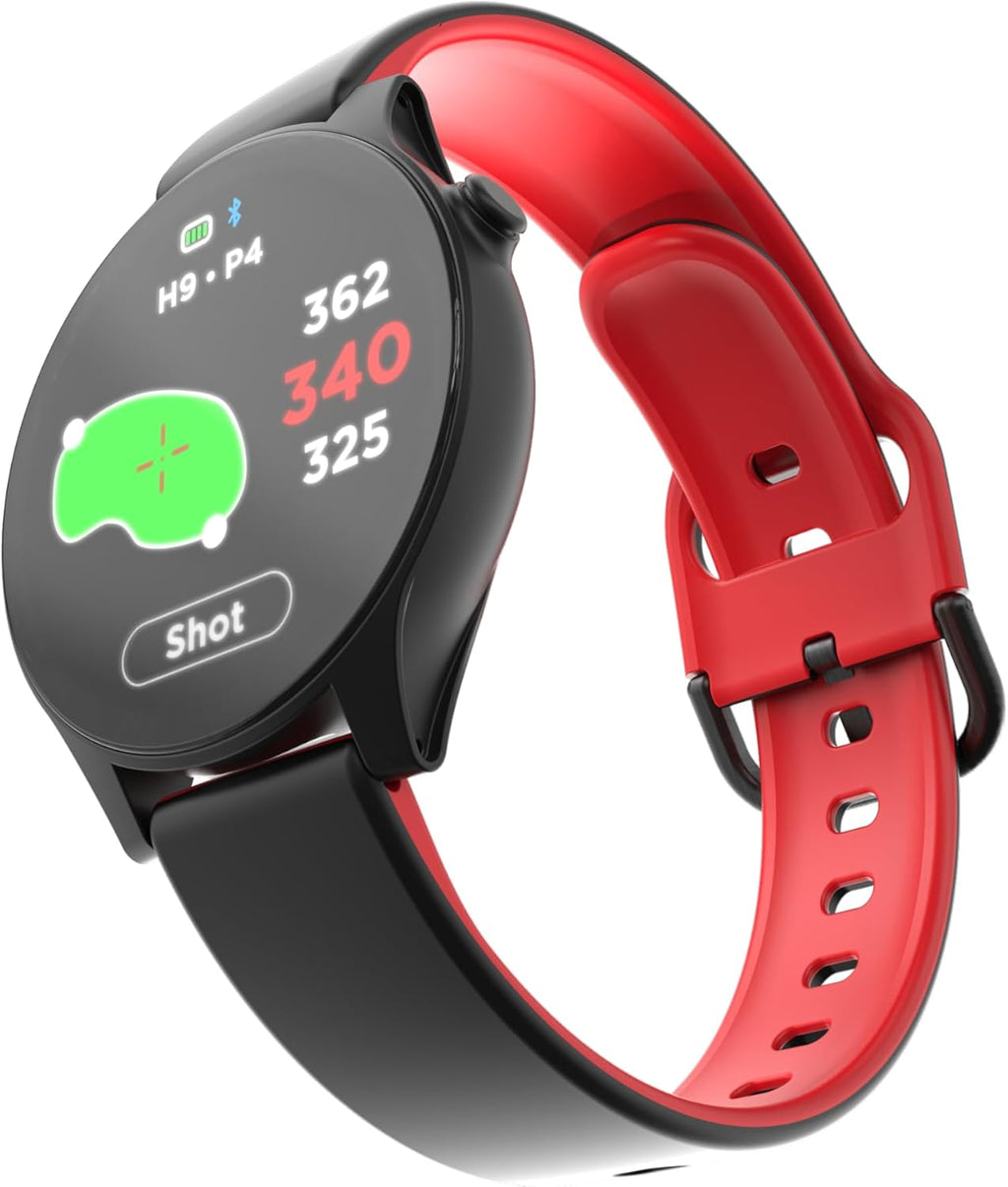 Watch+ Golf GPS Watch LCD Touchscreen, Embedded GPS, 42,000+ Courses, Dynamic Pin Positioning, Performance Tracking Gir Fairways Putts, FCB Hazard Distances, Shot Tracker, Green View, IPX7 Waterproof