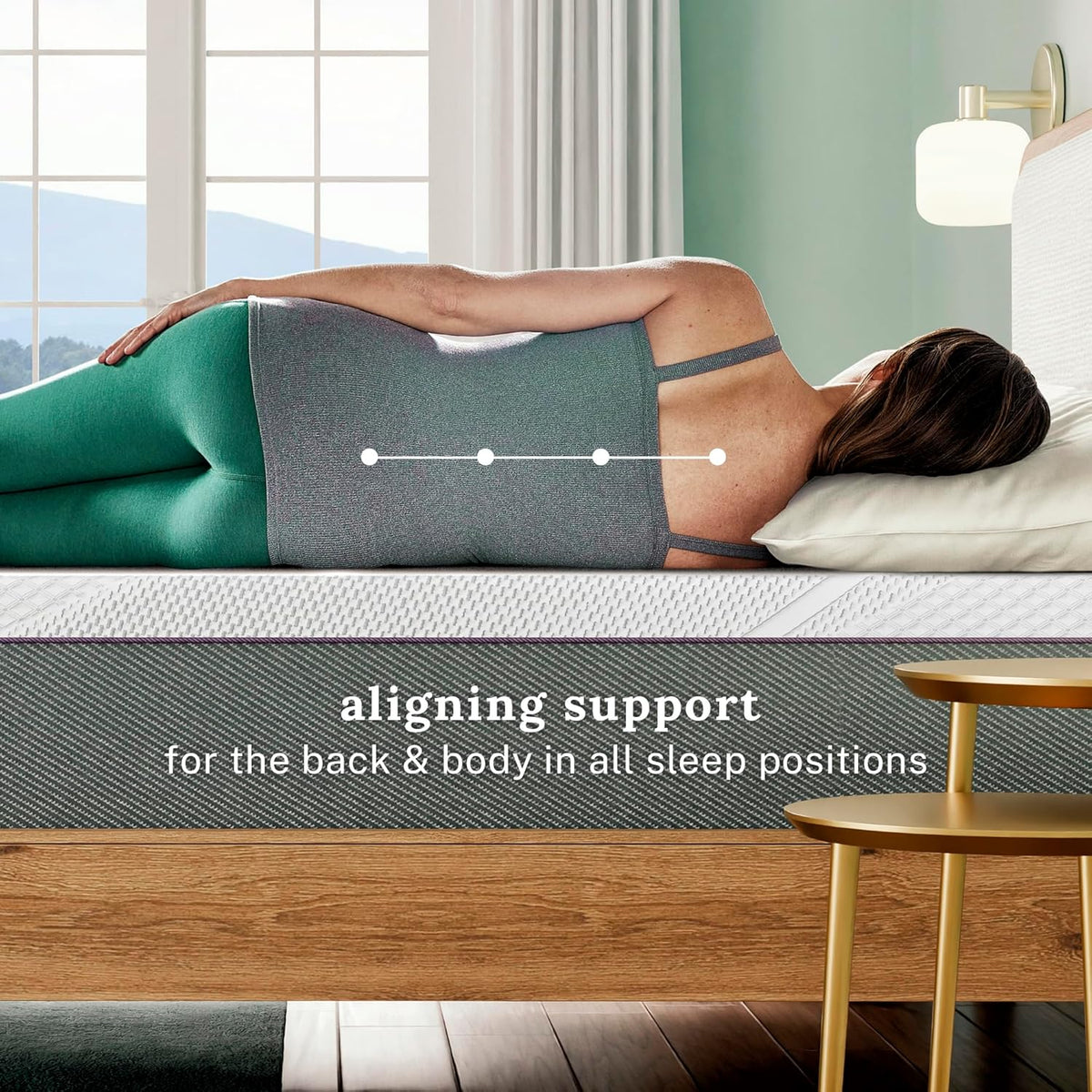 Sleep Innovations Marley 10 Inch Green Tea Gel Memory Foam Mattress, Queen Size, Bed in a Box, Medium Firm Feel