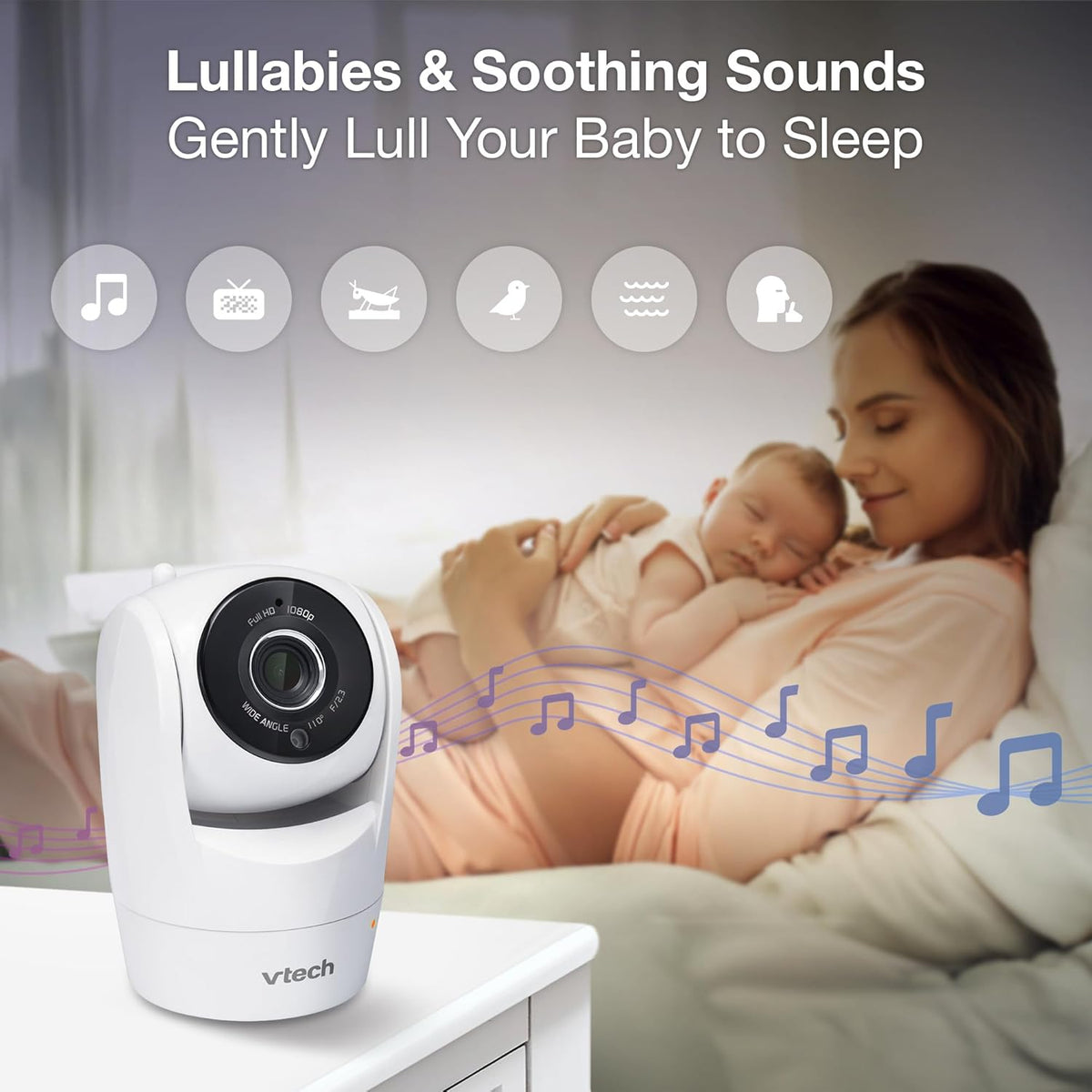 VTech WiFi Baby Monitor with 2 Cameras & 5" HD Split Screen – 1080p Video, Remote Pan Tilt Zoom, Night Vision, Two-Way Talk, Motion Alerts, Free App | VM901-2HD
