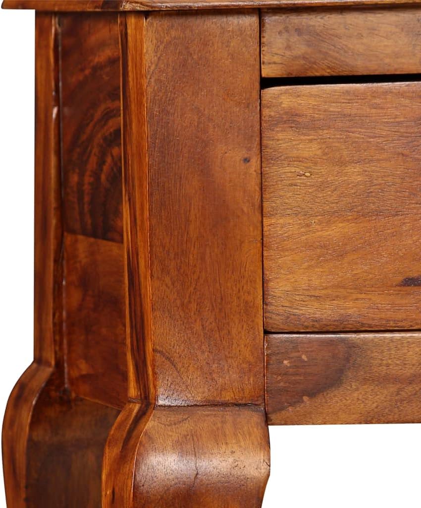 Solid Sheesham Wood Console Table 35.4 inch Entryway Sofa Table with 2 Drawers, Handcrafted Rosewood Hallway Accent Furniture for Living Room Decor