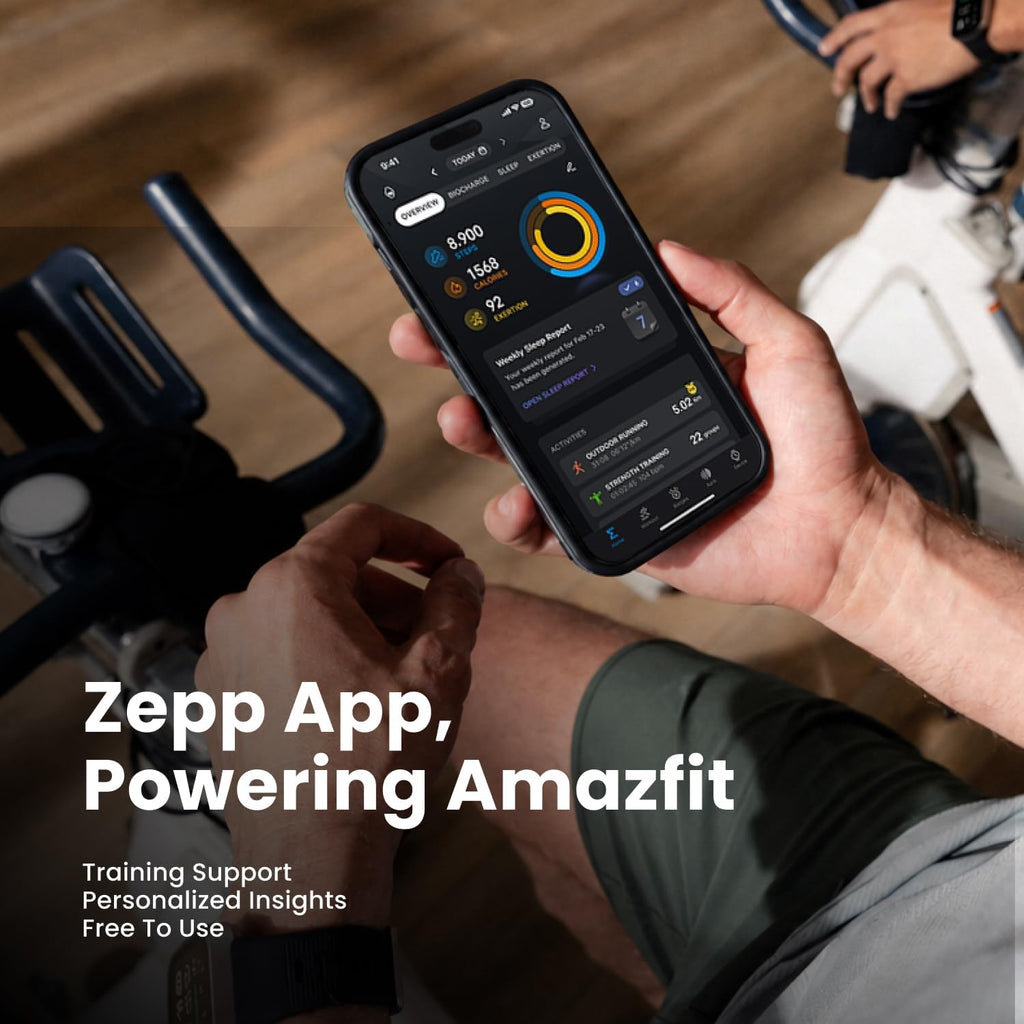 Amazfit Bip Max 50mm Smartwatch, 2.07" AMOLED Display, 20 Days of Battery, GPS, 4GB Storage, Offline Maps, Fitness Tracker, Hybrid Training, 150+ Sports, HYROX Mode, 5 ATM for Android & iPhone, Silver