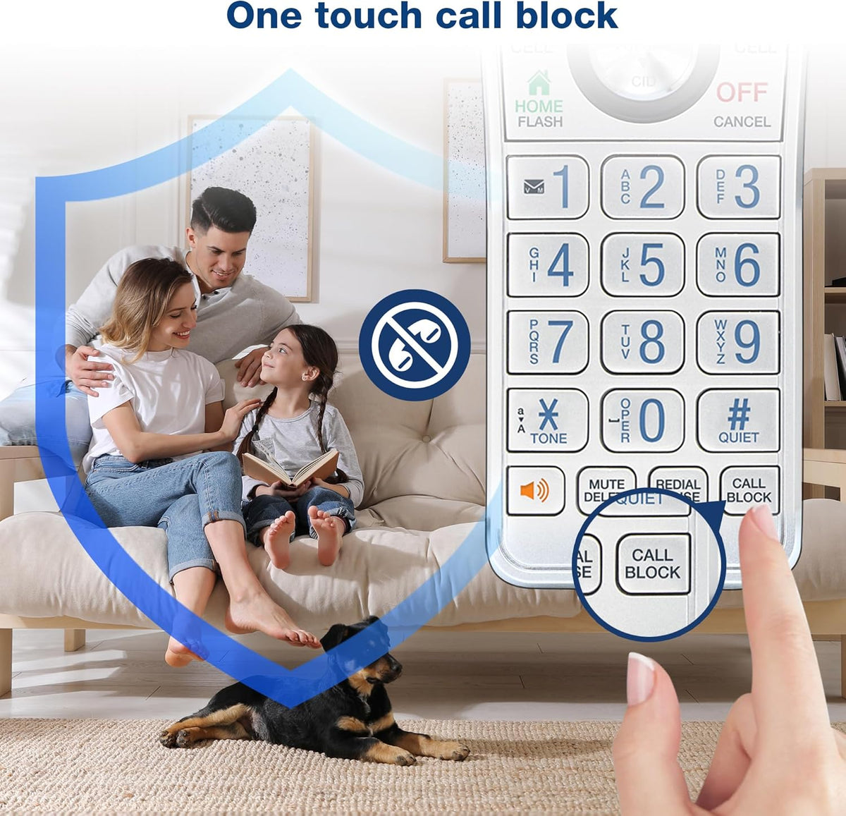 VTech IS8151-5 Super Long Range 5 Handset DECT 6.0 Cordless Phone for Home with Answering Machine, 2300 ft Range, Call Blocking, Bluetooth, Headset Jack, Power Backup, Intercom, Expandable to 12 HS
