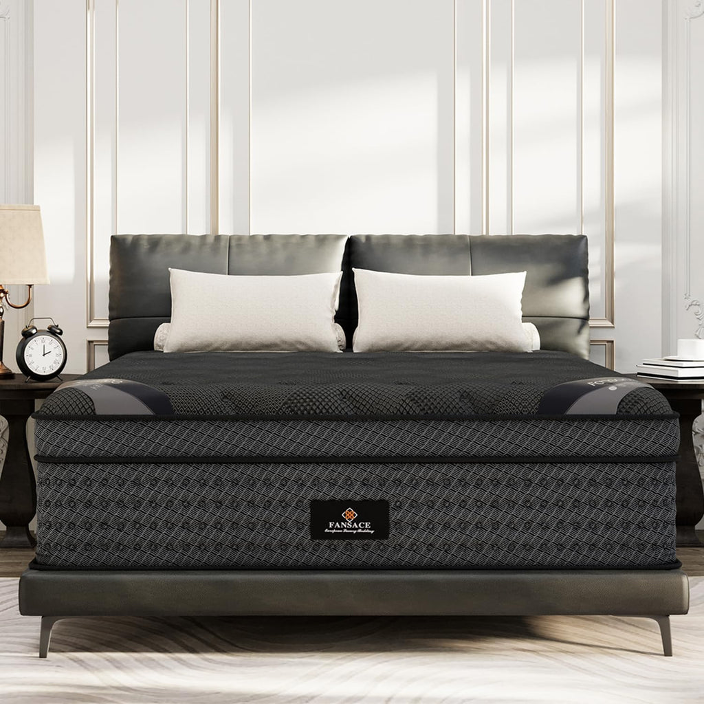 King Size Mattress (High-End Upgraded) Hotel-Level Luxury 14 Inch Hybrid King Mattress In A Box, Cooling-Gel Memory Foam & Pocket Springs, Back Pain, Extra Edge Support, 365-Night Trial, Medium Firm