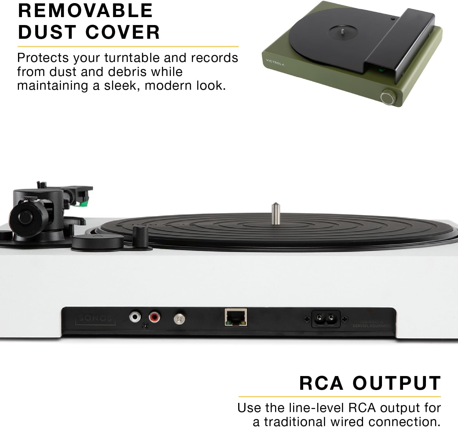 Victrola Stream Onyx - Wi-Fi Streaming 2-Speed Turntable with Bluetooth Output, Works with Sonos, UPnP Wi-Fi Streaming, Roon Ready Relay, Premium Moving Magnet Cartridge and Aluminum Tonearm (White)