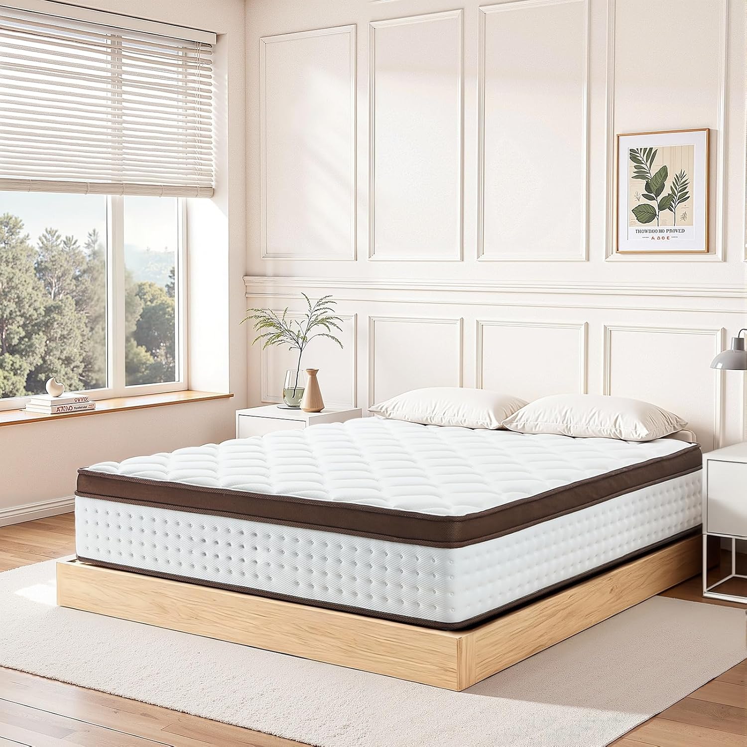 12 Inch Full Mattress, Medium Firm Hybrid Mattress Full with Zoned Pocket Springs & Memory Foam for Pressure Relief, Motion Isolation | Fiberglass-Free, CertiPUR-US Certified | 75"*54"