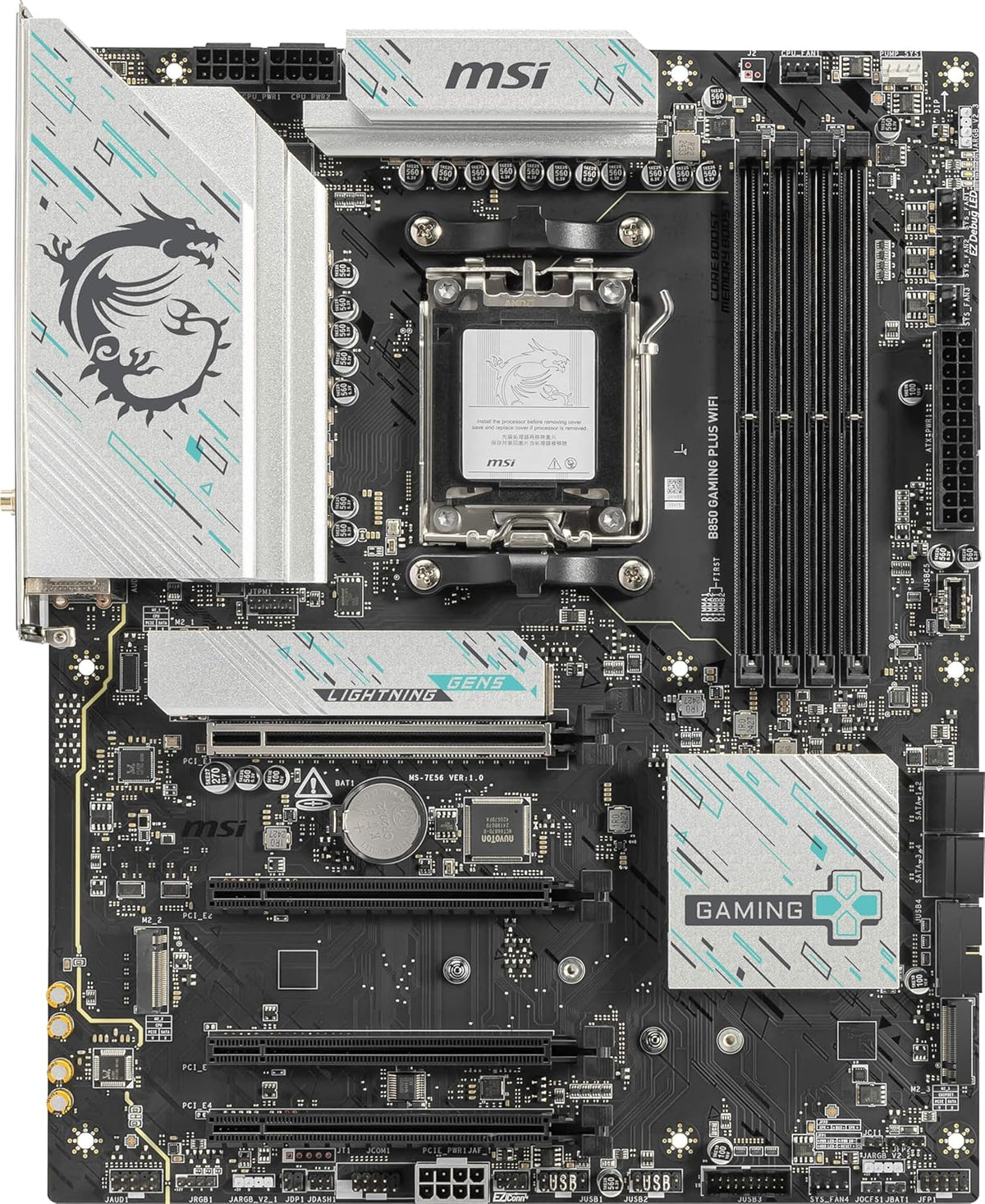 MSI B850 GAMING PLUS WIFI Motherboard,ATX-Supports AMD Ryzen 9000-7000 Processors,AM5-DDR5 Memory 8200+ MT/s (OC),PCIe 5.0x16 & 4.0x16,M.2 Gen5,Wi-Fi 7,5G LAN+HIGH-SPEED DDR5 RAM 32GB (2x 16GB) Bundle