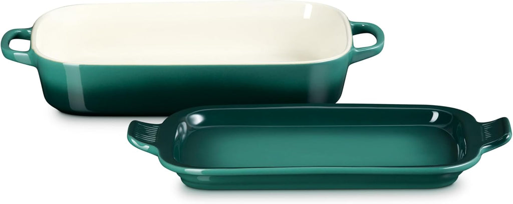 Le Creuset Stoneware Rectangular Dish with Platter Lid, 3 qt., Artichaut