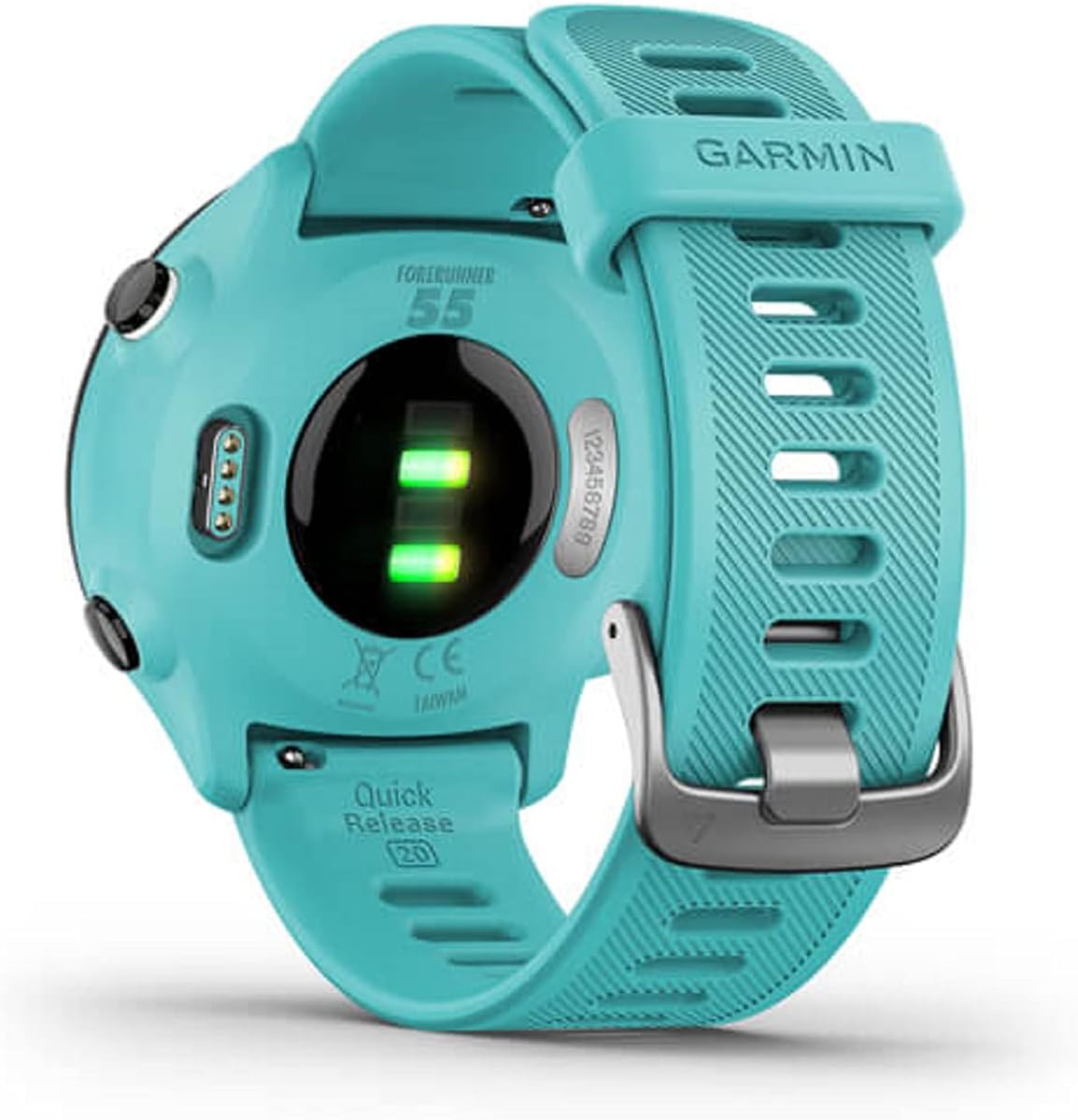 Garmin Forerunner 55, GPS Running Watch with Daily Suggested Workouts, Up to 2 weeks of Battery Life, Aqua One Size (Renewed)
