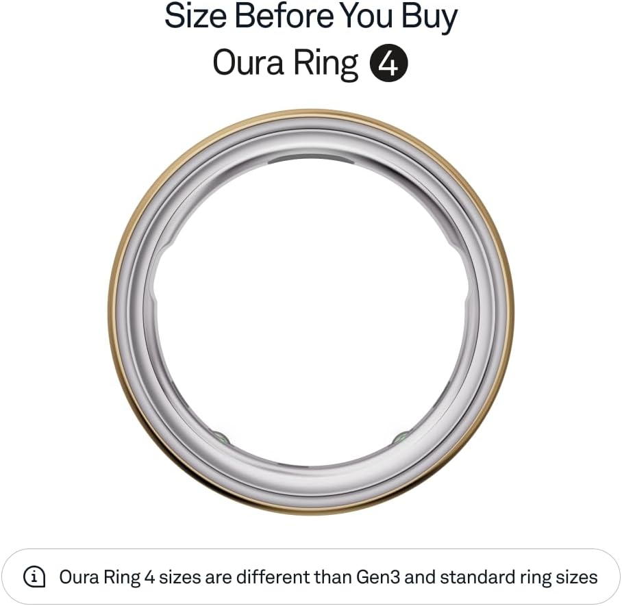 Oura Ring 4 - Gold - Size 7 - Sleep, Activity, Women's Health, AI Advisor, Up to 8 Days of Battery Life, Size Before You Buy, Android & iOS Compatible