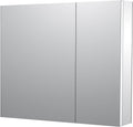 Sunrosa Medicine Cabinet with Mirror, 36" W x 31.5" H, 2 Asymmetrical Doors, Wall-Mounted & Recessed Bathroom Medicine Cabinet with Tempered Glass Mirror
