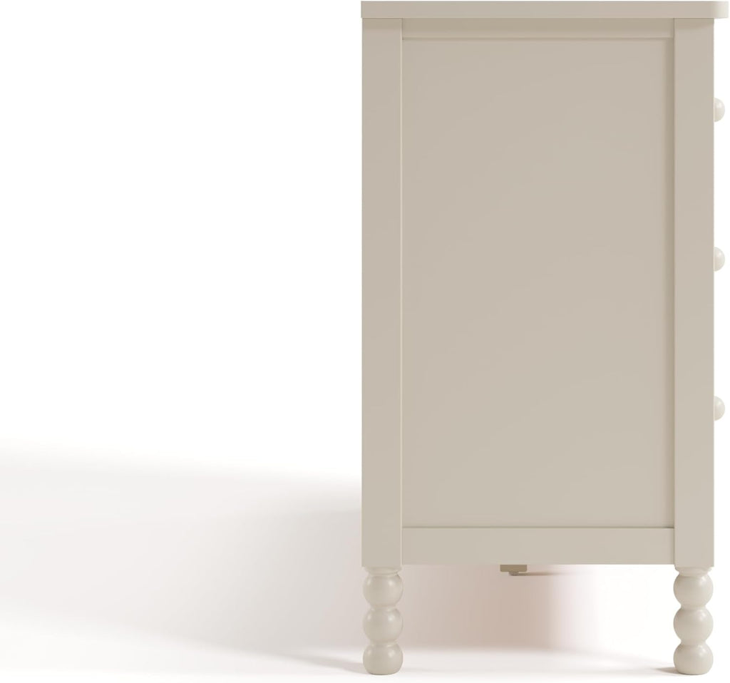Storkcraft Rio 6 Drawer Dresser (Frosted Oat) – GREENGUARD Gold Certified, Wood Dresser for Bedroom, Kids & Nursery Storage Chest, Safety Interlocking Drawers, Pre-Installed Tracks, Kids Chest