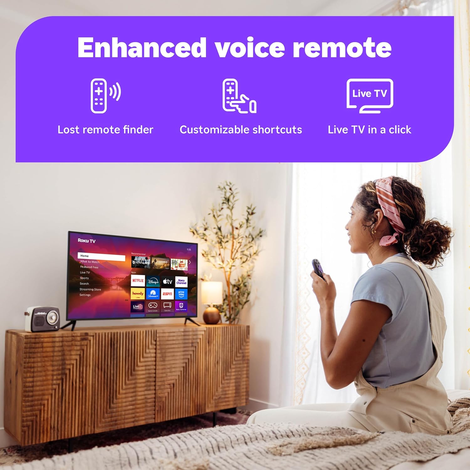 Roku Smart TV – 65-Inch Plus Series, Mini-LED TV – RokuTV with Enhanced Voice Remote – Flat Screen 4K QLED Television with Dolby Vision & Wi-Fi for Streaming Live Local News, Sports