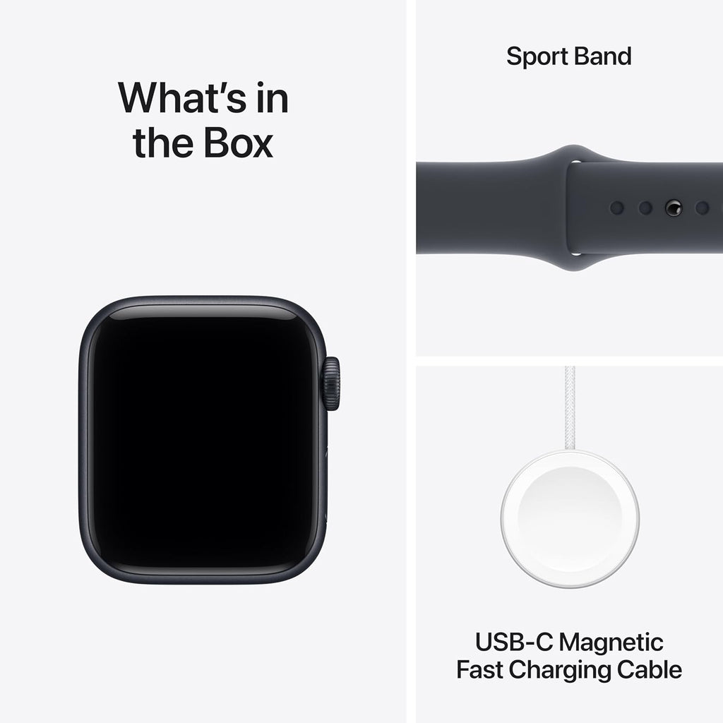 Apple Watch SE 3 GPS 40mm Smartwatch with Midnight Aluminum Case with Midnight Sport Band - S/M. Fitness and Sleep Trackers, Heart Rate Monitor, Always-On Display, Water Resistant