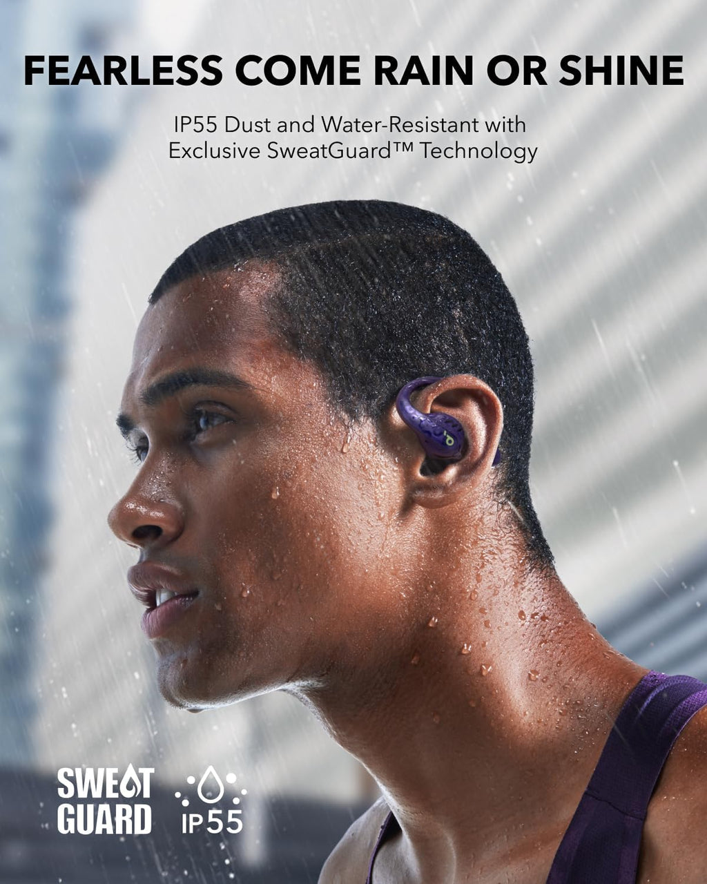 Soundcore by Anker AeroFit Pro Open-Ear Headphones, Ultra Comfort, Secure Fit, Ergonomic Design, Rich Sound with LDAC, Bluetooth 5.3, IP55 Water-Resistant, 46H Playtime, App Control, Wireless Earbuds