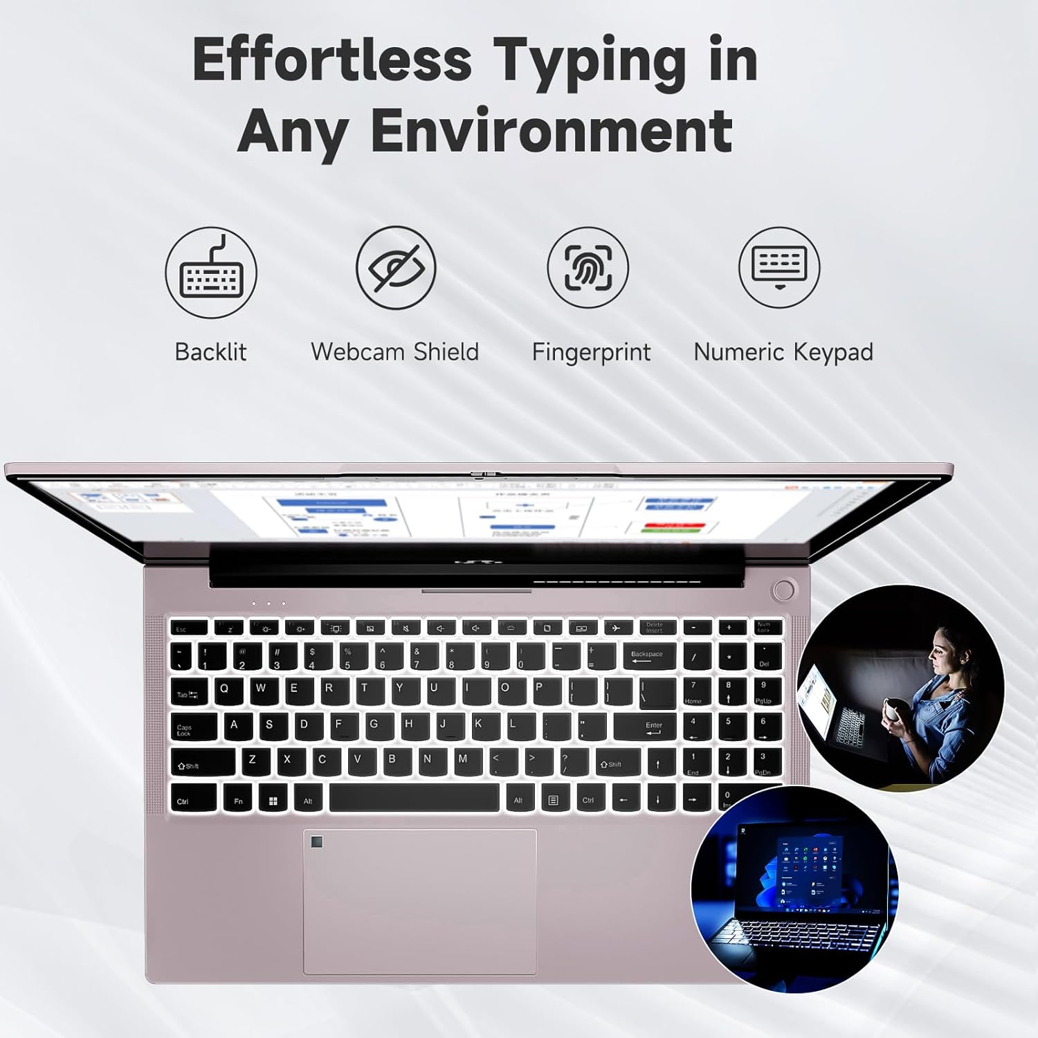 NIMO 15.6" Laptop, Intel 6 Cores I3-1215U 32GB RAM 1TB SSD (Up to 4.4GHz, Beat R5 7520U), 65W Fast PD 180° Viewing Wi-Fi 6 Backlit Keyboard Computer for Business Work Creator Student Study and Home