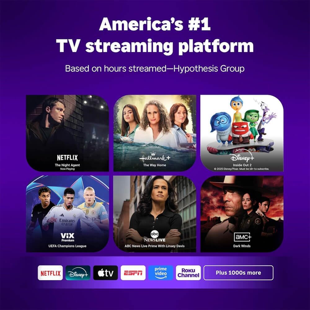 Roku 50 Inch Class Select Series 4K QLED Smart TV Quantum Dot HDR WiFi Voice Remote Streaming Television HDMI Cable Streaming Bundle 12 Month CPS Warranty