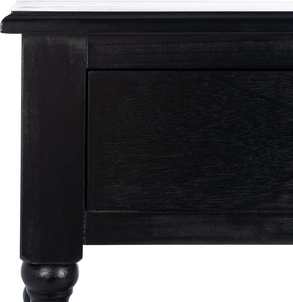 SAFAVIEH Furniture - Athena 2-Drawer Console Table - Black - Solid Wood - Farmhouse Classic Design - Ideal for Entryway, Living Room, Hallway, 35.5" W x 13" D x 29.5" H (CNS5702B)
