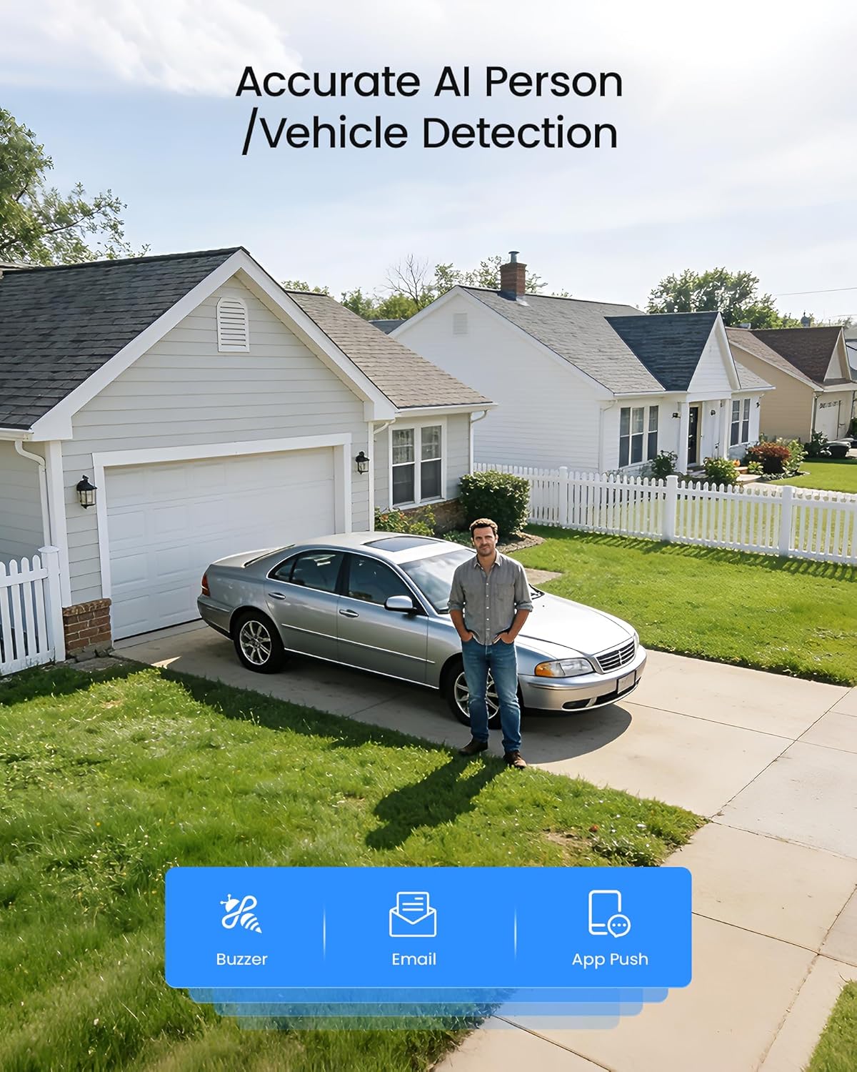 ZOSI H.265+ Full 1080p Home Security Camera System Outdoor Indoor, 5MP-Lite CCTV DVR 8 Channel with AI Human Vehicle Detection, 4 x 1080p Weatherproof Surveillance Camera, 80ft Night Vision, 1TB HDD