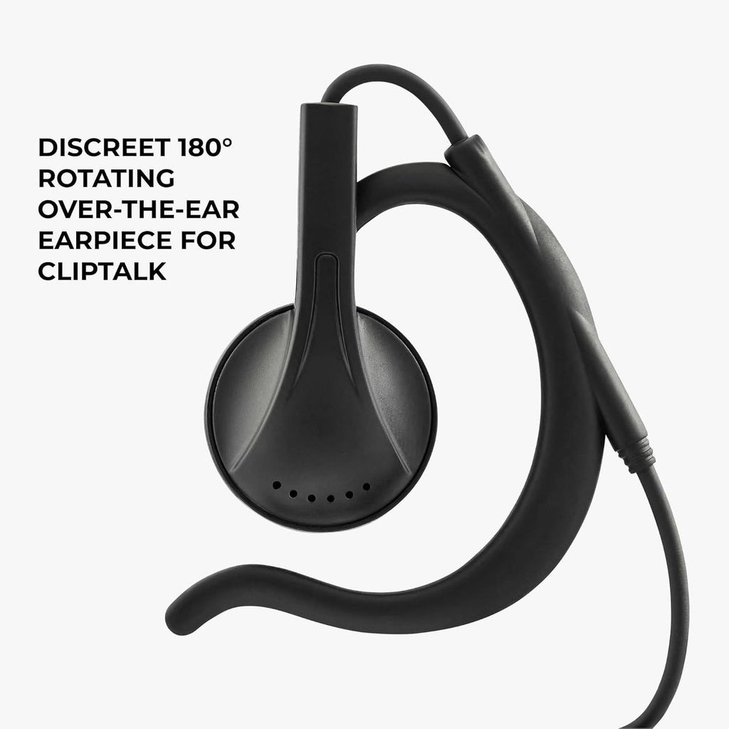 CLIPTALK Micro Wearable Walkie Talkie with Mobile App – Ultra-Portable Clip-On Two-Way Radios, VOX Hands-Free, USB-C Rechargeable FRS Radio, 22 Channels 121 Privacy Codes (2-Pack, Black)