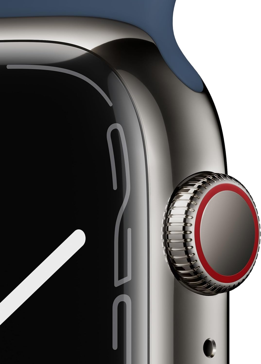 Apple Watch Series 7 (GPS + Cellular 45mm) Graphite Stainless Steel Case with Abyss Blue Sport Band (Renewed)
