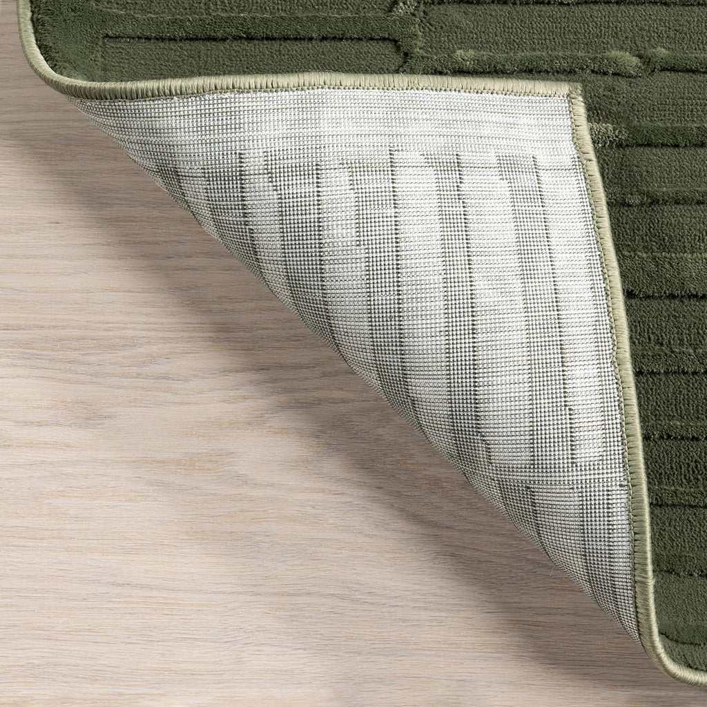 nuLOOM Kailani Green, 6'7" x 9', Geometric, Soft and Cozy, High Traffic, Stain Resistant, Easy Clean, Durable Washable Area Rug for Bedroom, Living Room, Dining Space, Den, Foyer, Entryway