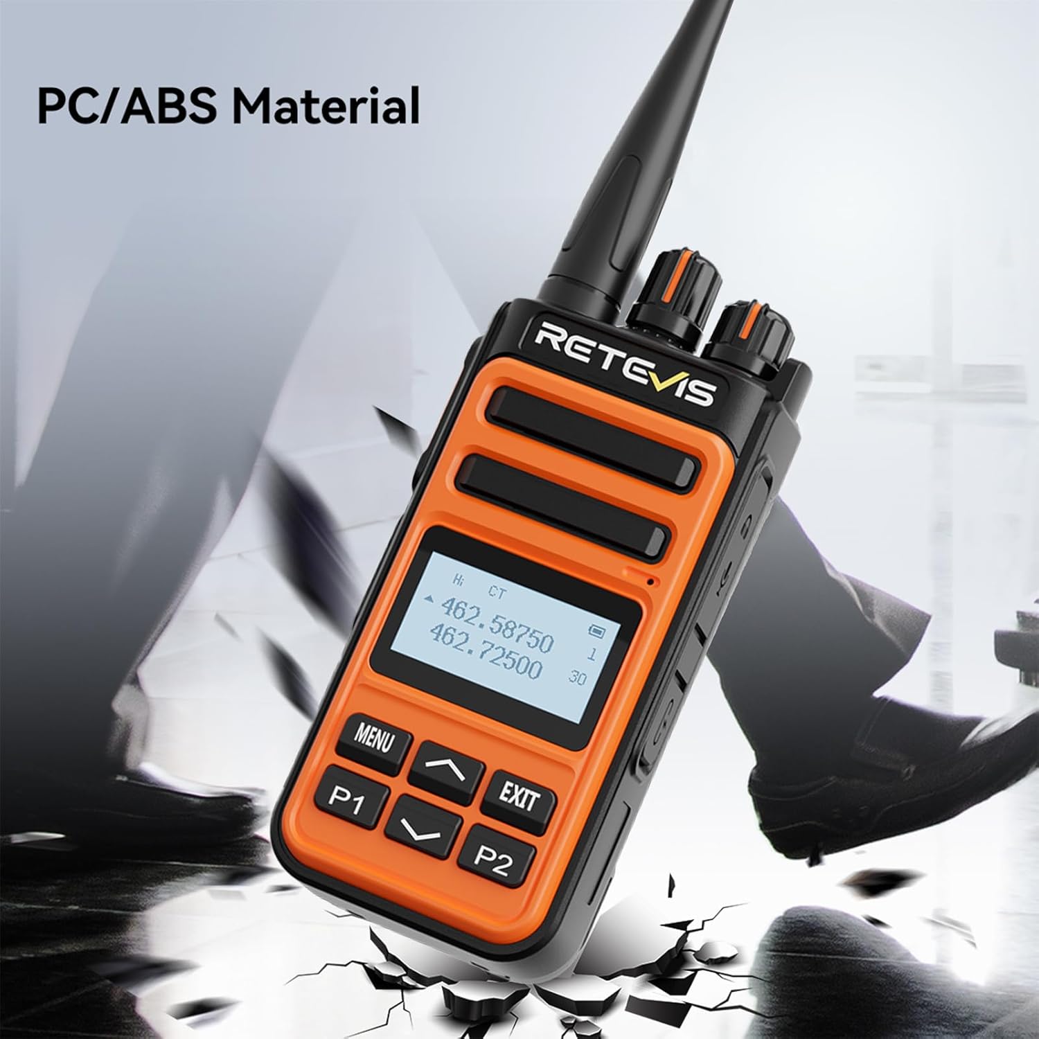 Retevis MateTalk C6B Walkie Talkies with Earpiece,Two Way Business Radios Long Range with 6 Way Charger,LCD Screen,Fast Charging,One-Key Pairing,NOAA,Rugged 2 Way Radio for Construction Farm(6 Pack)