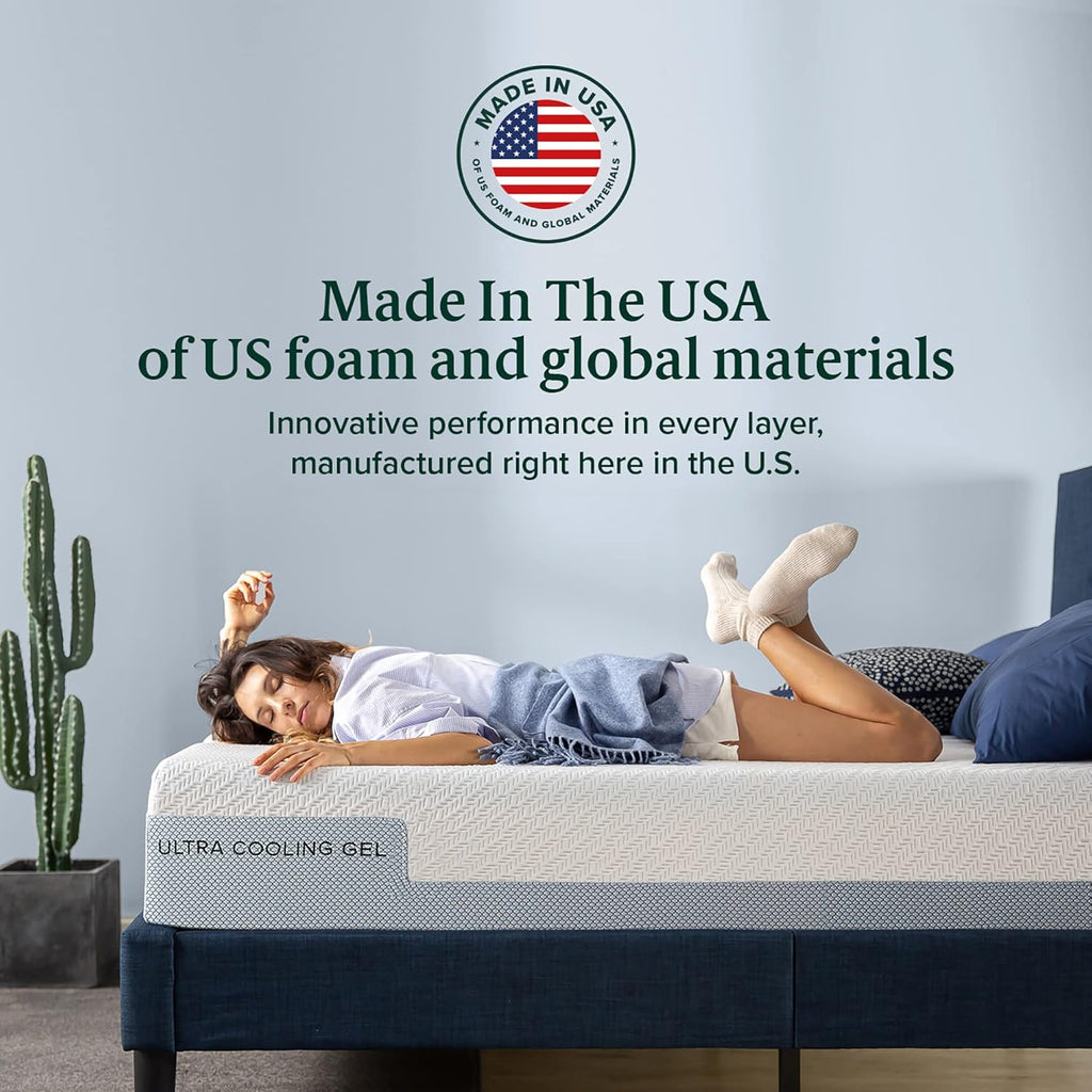 Zinus 14 Inch Ultra Cooling Gel Memory Foam Mattress, King, Cool-to-Touch Soft Knit Cover, Pressure Relieving, CertiPUR-US Certified, Mattress in A Box, All-New, Made in USA