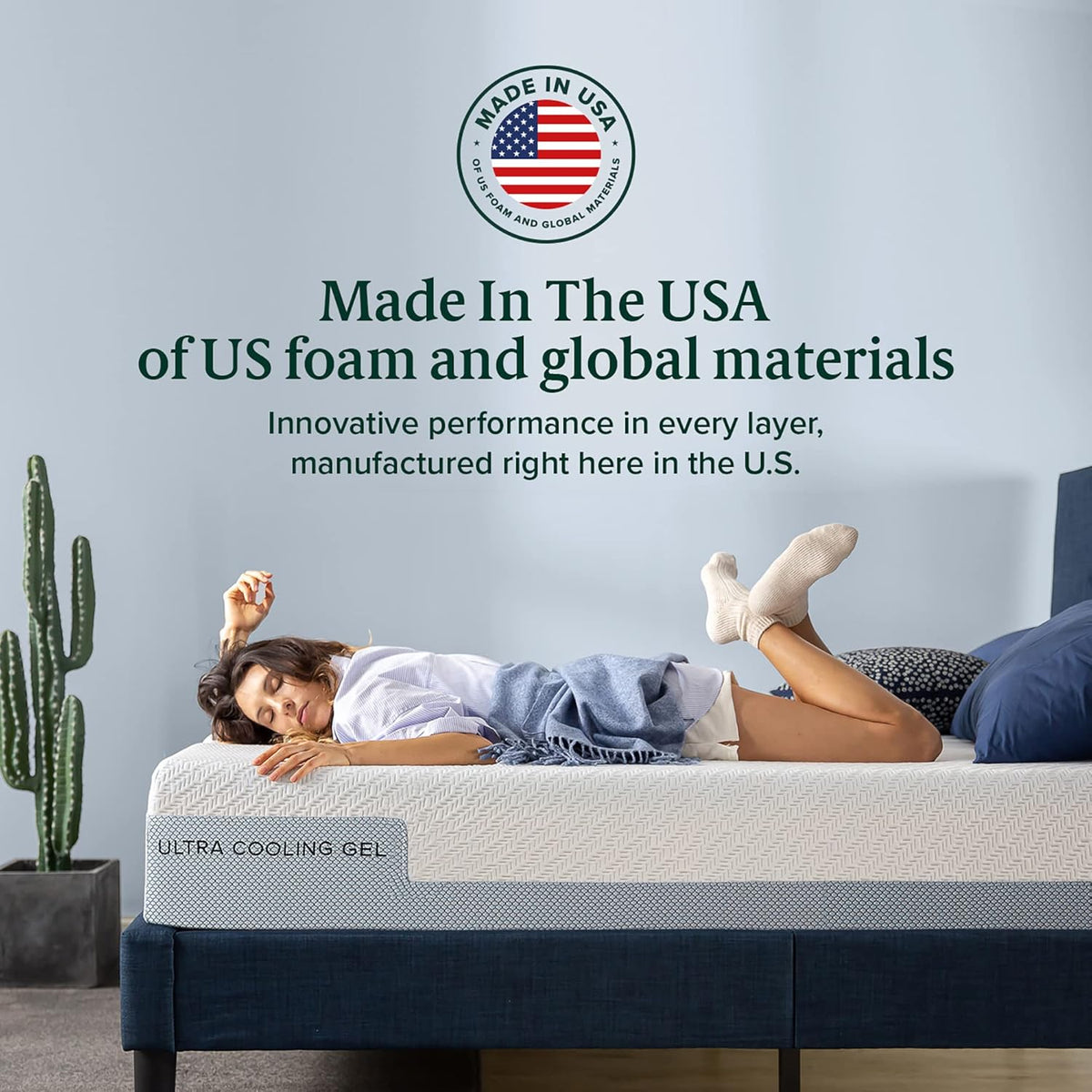 Zinus 14 Inch Ultra Cooling Gel Memory Foam Mattress, King, Cool-to-Touch Soft Knit Cover, Pressure Relieving, CertiPUR-US Certified, Mattress in A Box, All-New, Made in USA