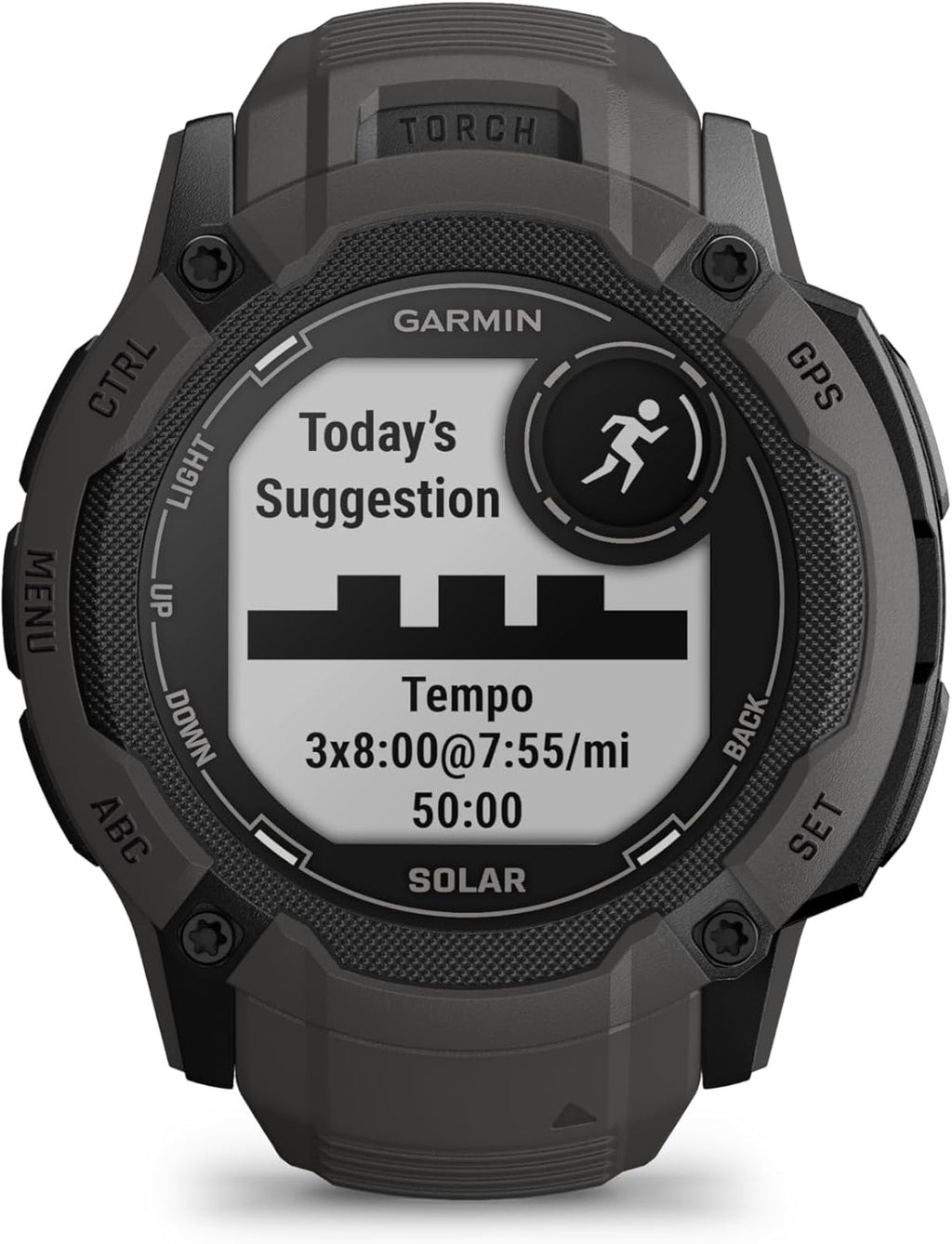 Garmin Instinct 2X Solar, Rugged GPS Smartwatch, Built-in Flashlight, Solar Charging Capability, Multi-Band GNSS, Graphite (Renewed)