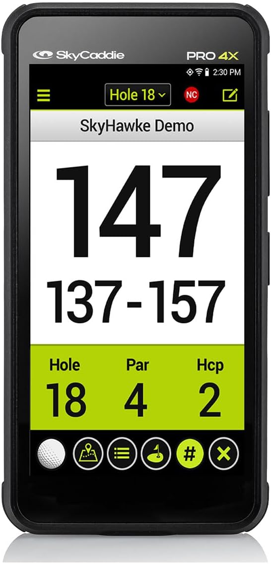 SkyCaddie PRO 4X Handheld Golf GPS Bundle - 4" LCD Display, 35,000 Maps, Dynamic HoleVue - Includes PlayBetter Portable Charger & Protective Hard Case - TruePoint Precision Positioning Technology