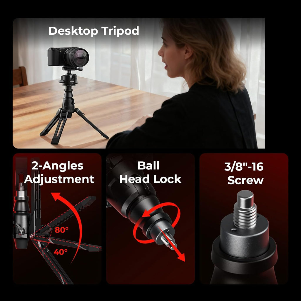 SmallRig 166.5cm / 65.6" Carbon Fiber Monopod for Camera, Compact Camera Monopod with One-Touch Height Adjustment, Max. 5kg Playload Ball Head, Storage Size of 68cm / 26.8", Weighs 1.72kg / 3.8lb