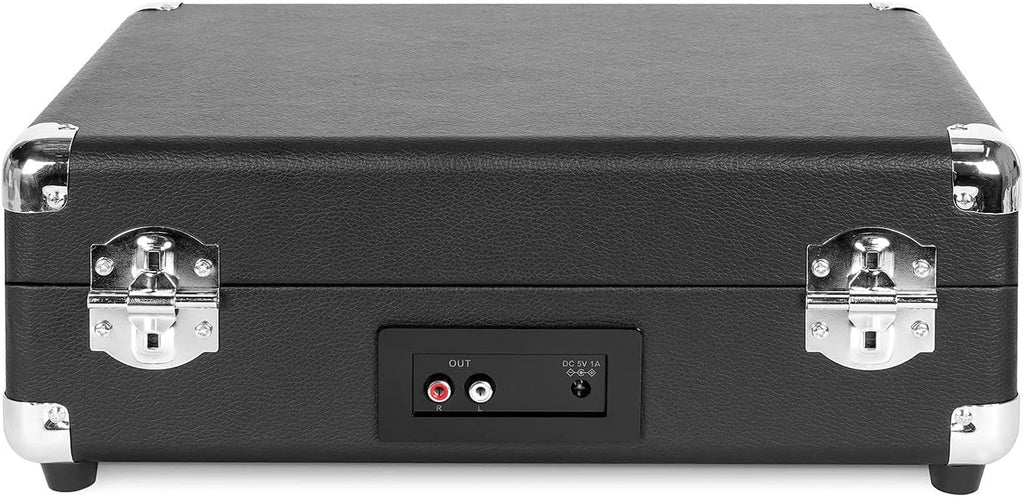 Victrola Journey+ Cassette – 3-Speed Bluetooth Suitcase Turntable with Built-In Speakers, Cassette Player & Vinyl Stream Technology, RCA Output & Aux In Support (Black)