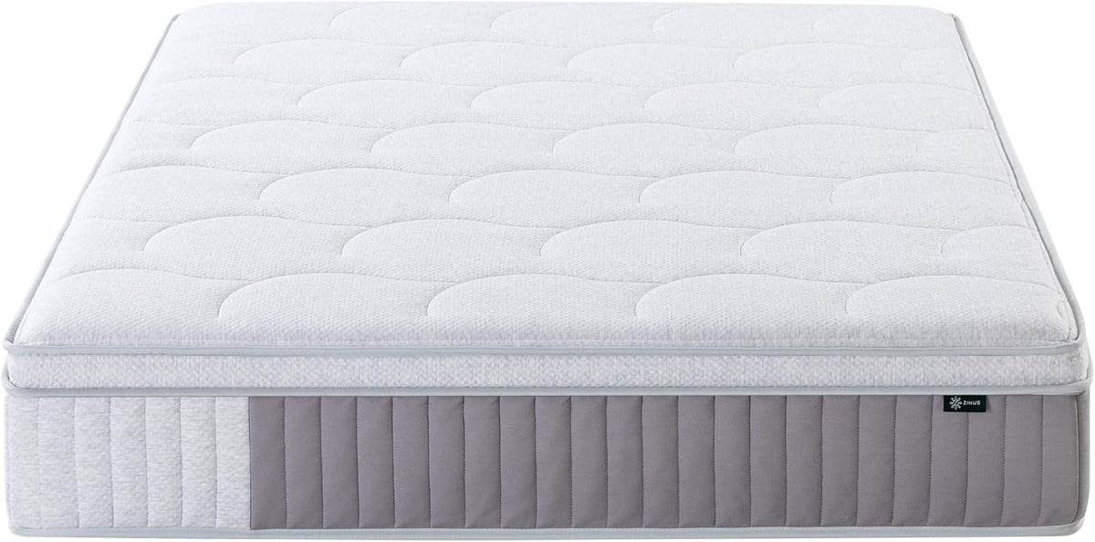 Zinus Cool Support 12 Inch Hybrid Mattress, Cooling Gel Memory Foam, Heavy Duty Individually Wrapped Coils, Soothing Pressure Relief, Medium Firm Feel, CertiPUR-US Certified, Full