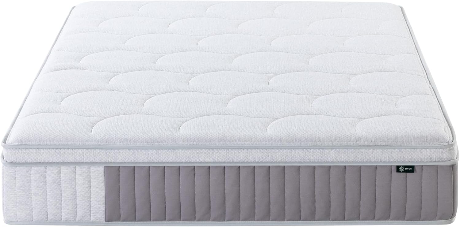 Zinus Cool Support 12 Inch Hybrid Mattress, Cooling Gel Memory Foam, Heavy Duty Individually Wrapped Coils, Soothing Pressure Relief, Medium Firm Feel, CertiPUR-US Certified, Full