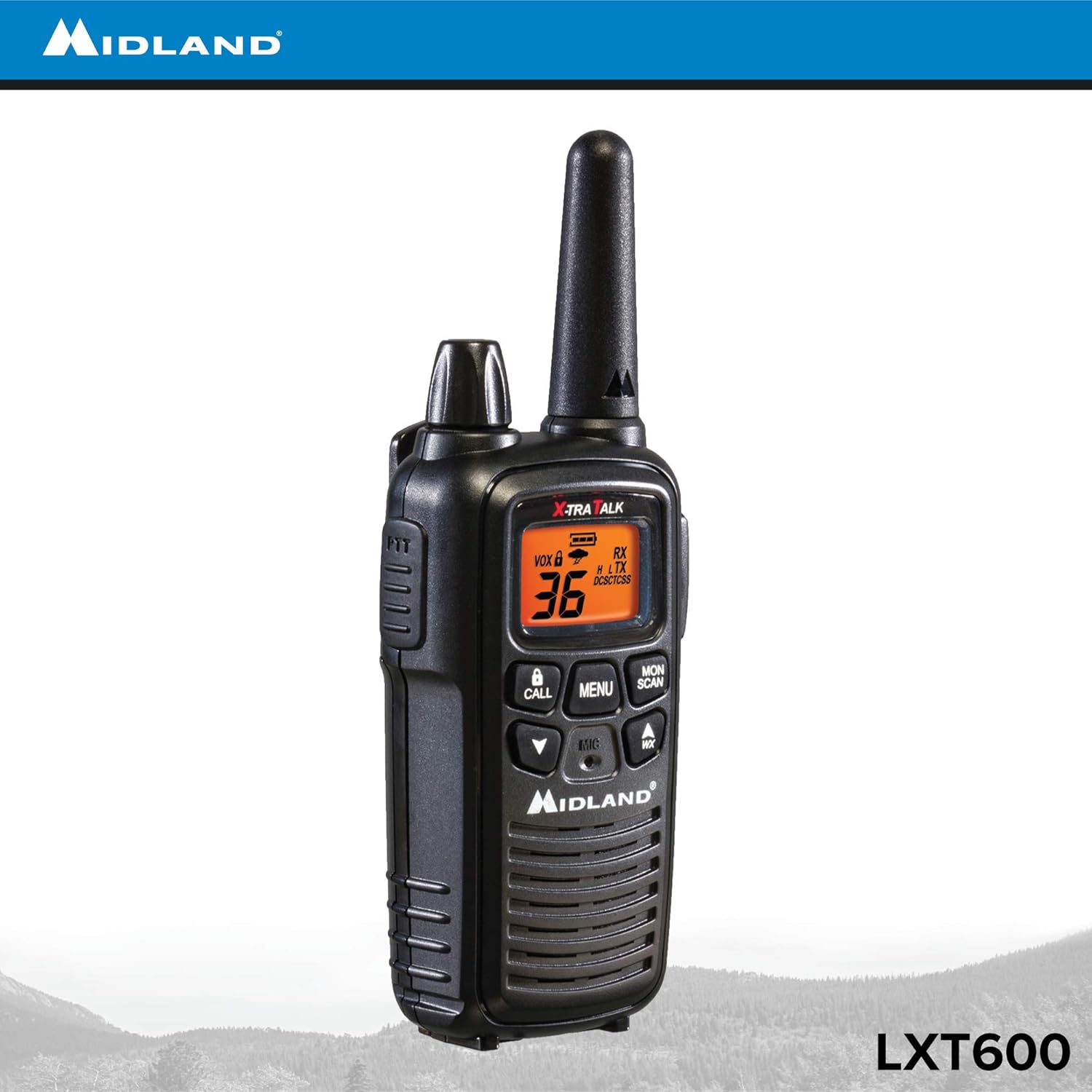 Midland LXT600VP3 36 Channel FRS Two-Way Radio - Up to 30 Mile Range Walkie Talkie - Black (Pack of 6)